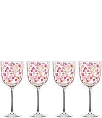 kate spade new york It's Raining Confetti Wine Glasses, Set of 4