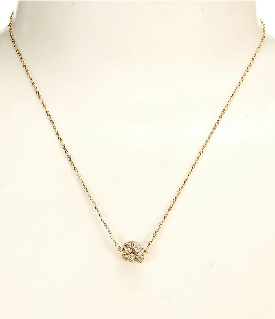 kate spade new york Sailor's Knot Pave Mini Short Pendant Necklace