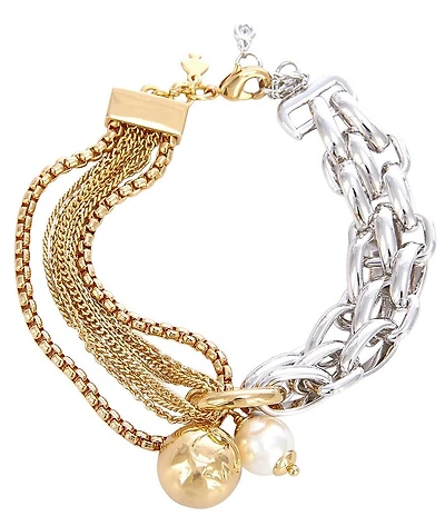 kate spade new york Two Tone Chain Reaction Asymmetrical Chain Bracelet