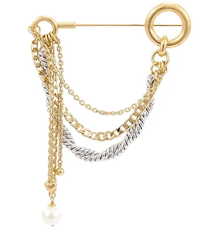 kate spade new york Two Tone Chain Reaction Chain Tassel Brooch