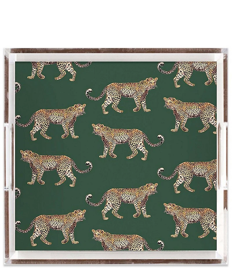 Katie Kime Cheetahs Square Lucite Tray