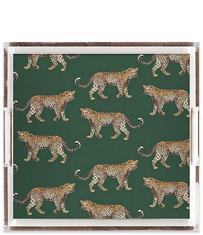 Katie Kime Cheetahs Square Lucite Tray