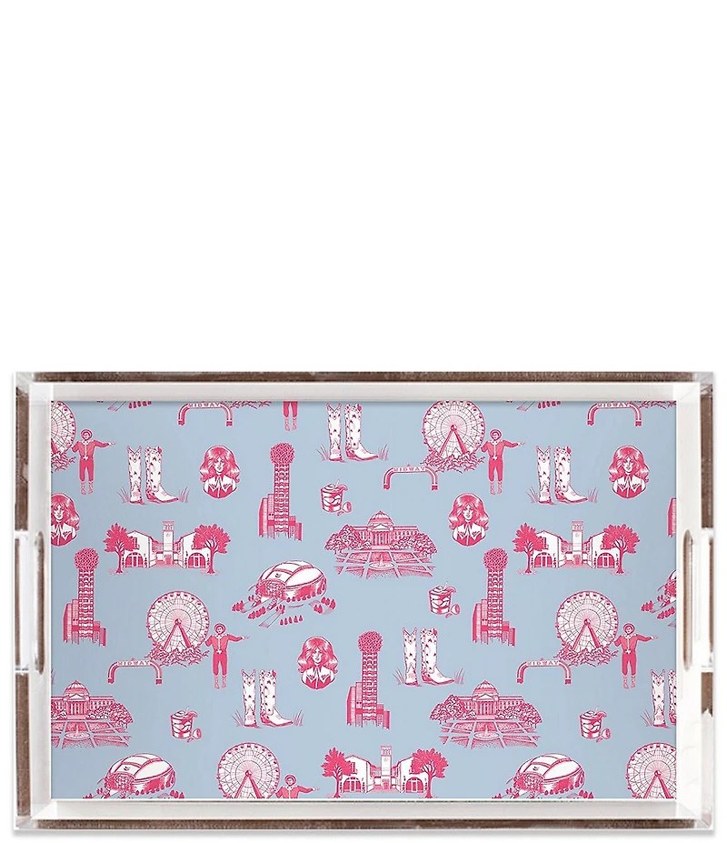 Katie Kime Dallas Toile Rectangle Lucite Tray