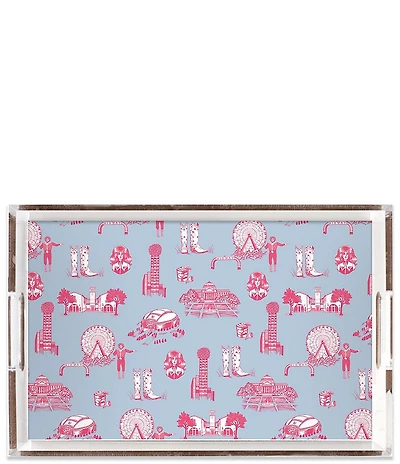 Katie Kime Dallas Toile Rectangle Lucite Tray