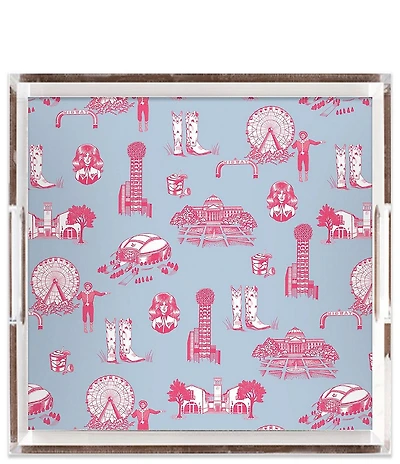 Katie Kime Dallas Toile Square Lucite Tray