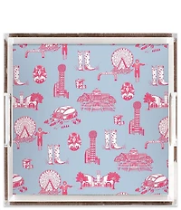 Katie Kime Dallas Toile Square Lucite Tray
