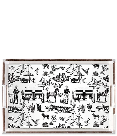 Katie Kime Marfa Toile Rectangle Lucite Tray