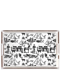 Katie Kime Marfa Toile Rectangle Lucite Tray