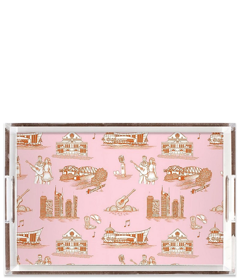 Katie Kime Nashville Toile Rectangle Lucite Tray