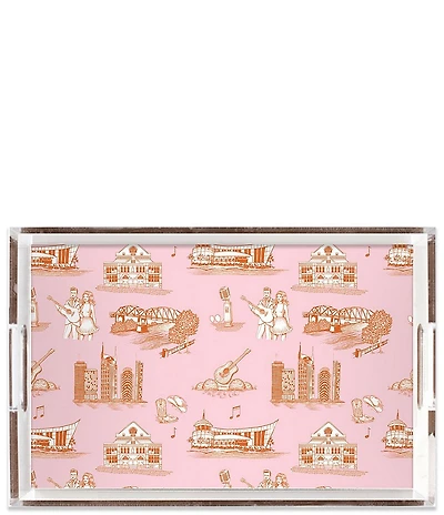 Katie Kime Nashville Toile Rectangle Lucite Tray
