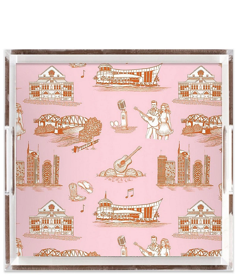 Katie Kime Nashville Toile Square Lucite Tray
