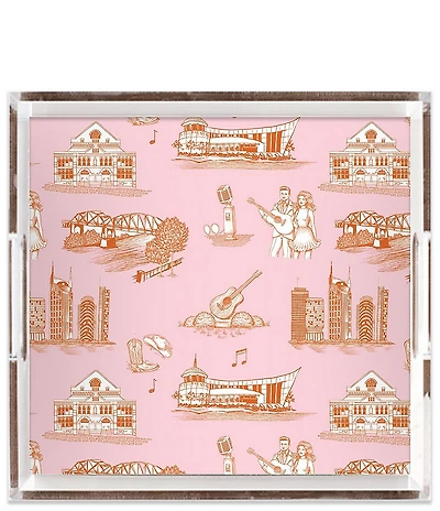 Katie Kime Nashville Toile Square Lucite Tray
