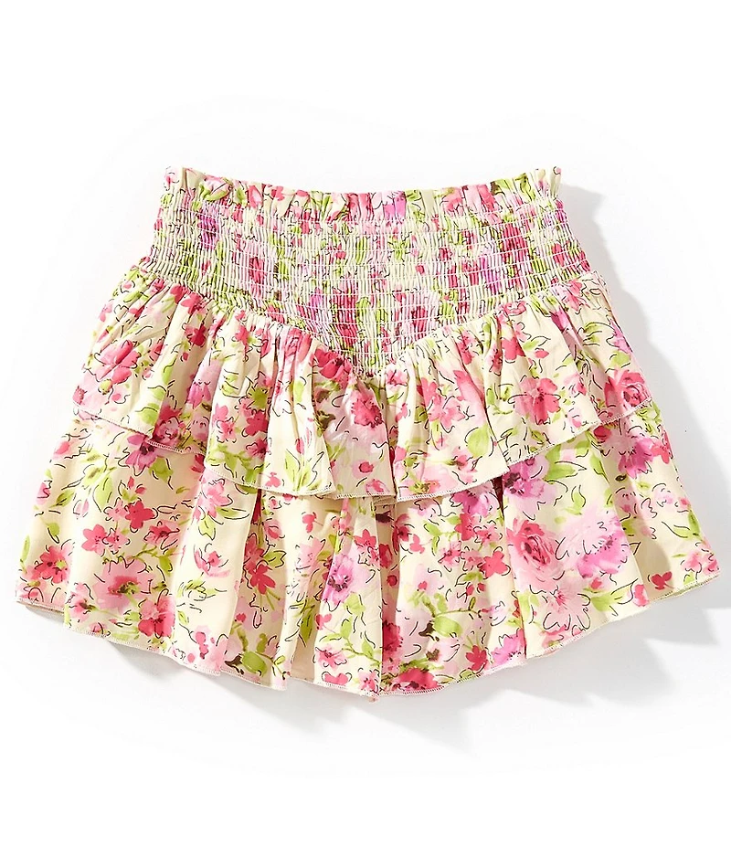 KatieJNYC Big Girls Brooke Tropical Floral Print Ruffle Skirt