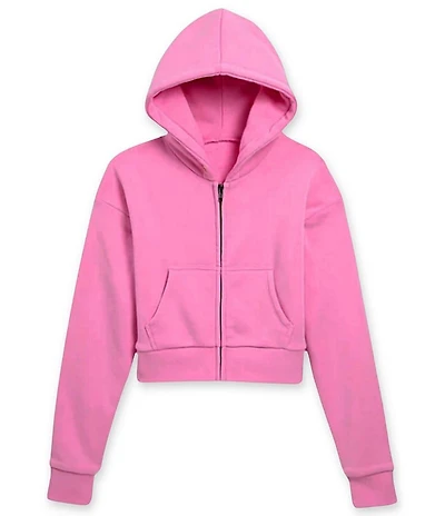 KatieJNYC Big Girls Dylan Crop Zip-Front Hoodie