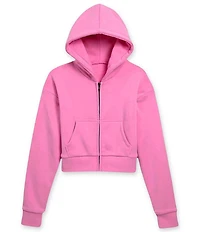KatieJNYC Big Girls Dylan Crop Zip-Front Hoodie