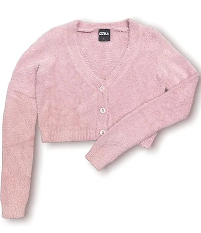 KatieJNYC Big Girls Mara Featherweight Long Sleeve Cropped Cardigan