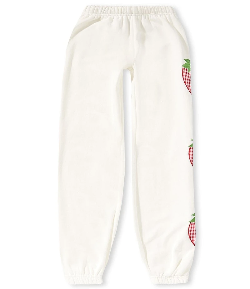 KatieJNYC Big Girls Leah Strawberry Appliqued Jogger Pants
