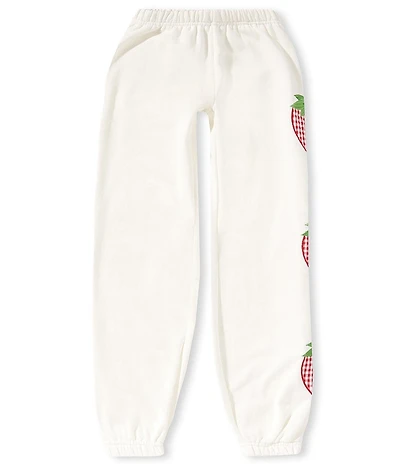 KatieJNYC Big Girls Leah Strawberry Appliqued Jogger Pants