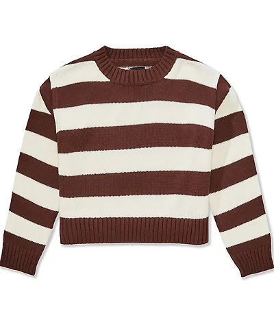 KatieJNYC Big Girls Long-Sleeve Megan Striped Oversized Sweater