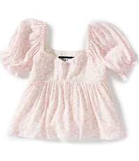 KatieJNYC Big Girls Puffed-Sleeve Meena Woven Peasant Top