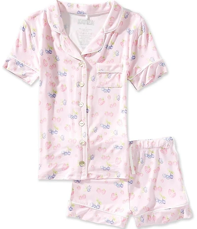 KatieJNYC Big Girls Short-Sleeve Berry-Printed Pajama Top & Matching Pajama Shorts Set