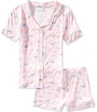 KatieJNYC Big Girls Short-Sleeve Berry-Printed Pajama Top & Matching Pajama Shorts Set