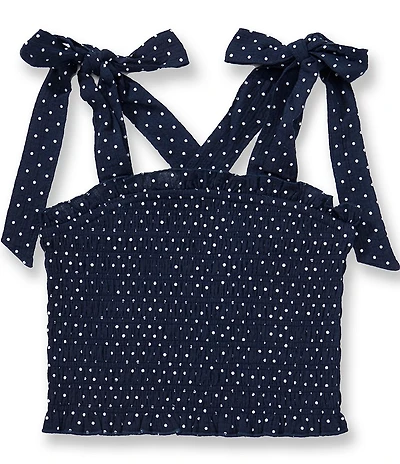 KatieJNYC Big Girls Sunny Smocked Tie Shoulder Top