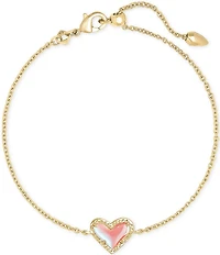 Kendra Scott Ari Heart Glass Gold Chain Bracelet