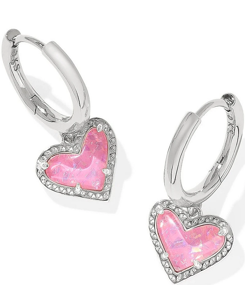 Kendra Scott Ari Heart Silver-tone Huggie Hoop Earrings