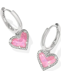 Kendra Scott Ari Heart Silver-tone Huggie Hoop Earrings