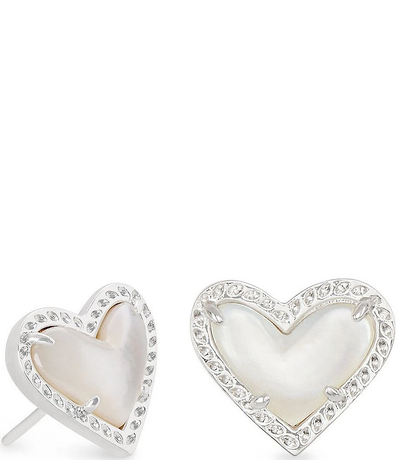 Kendra Scott Ari Heart Silver Stud Earrings