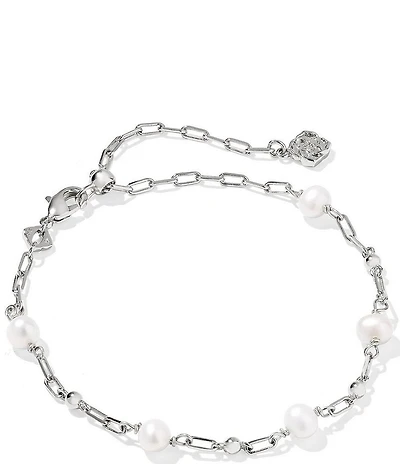 Kendra Scott Ashton Freshwater Pearl Delicate Chain Line Bracelet