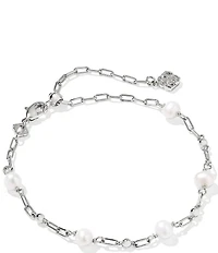 Kendra Scott Ashton Freshwater Pearl Delicate Chain Line Bracelet