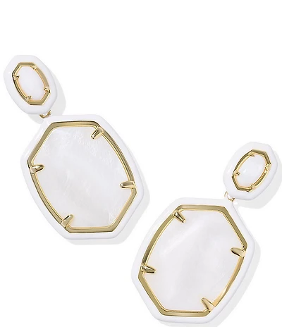 Kendra Scott Daphne Enamel Frame Pearl Drop Earrings