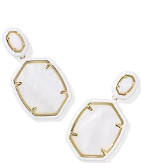 Kendra Scott Daphne Enamel Frame Pearl Drop Earrings