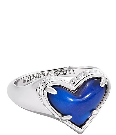 Kendra Scott Color Changing Framed Ari Heart Chunky Band Ring