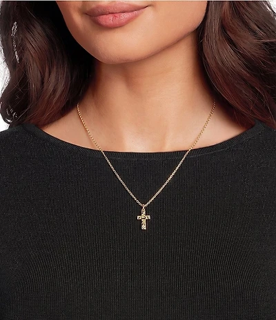 Kendra Scott Gold Metal Cross Pendant Necklace