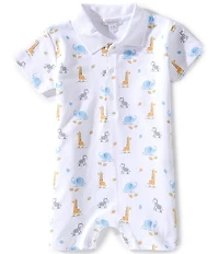 Kissy Kissy Baby Boy Pima Cotton Short Sleeve Safari Bunch Print Shortall
