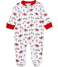 Kissy Kissy Baby Boys Long-Sleeve Christmas-Themed Puppy-Printed Footie Coverall