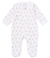 Kissy Kissy Baby Boys Long Sleeve Pima Cotton Teddy Bears Zip Footed Coverall