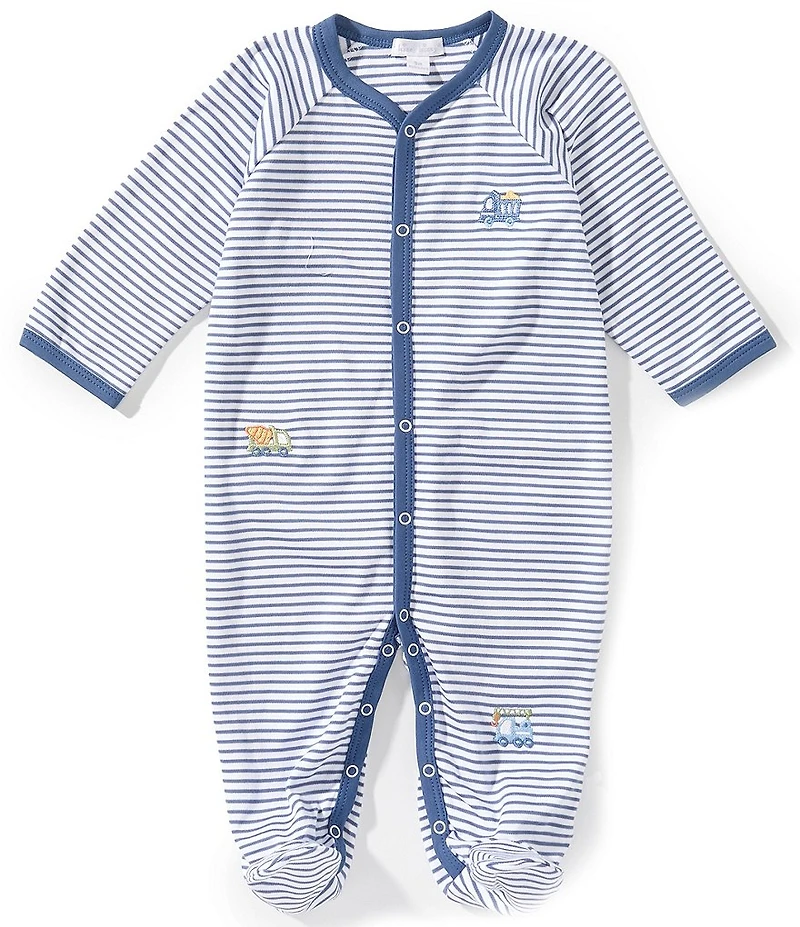 Kissy Kissy Baby Boys Long-Sleeve Striped/Construction Demo Footed Coverall