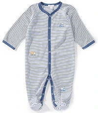 Kissy Kissy Baby Boys Long-Sleeve Striped/Construction Demo Footed Coverall