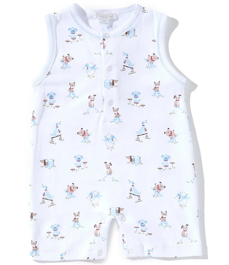Kissy Kissy Baby Boys Sleeveless Playground-Pups-Printed Shortall