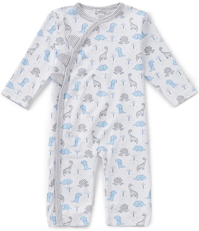 Kissy Kissy Baby Boys Pima Cotton Long Sleeve Dinosaur Era Print Shortalls