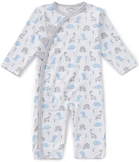 Kissy Kissy Baby Boys Pima Cotton Long Sleeve Dinosaur Era Print Shortalls