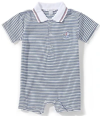 Kissy Kissy Baby Boys Red, White, Blue, Regatta Stripe Playsuit