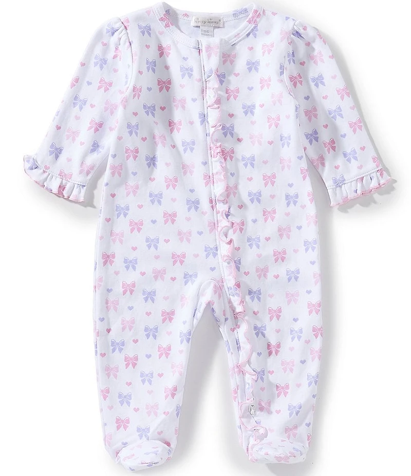 Kissy Kissy Baby Girls Billowy Bows Print Zipper Footie Coverall