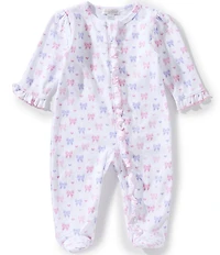 Kissy Kissy Baby Girls Billowy Bows Print Zipper Footie Coverall