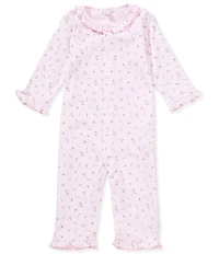 Kissy Kissy Baby Girls Long Sleeve Pima Cotton Ruffle Collar Garden Roses Lettuce Edge Hem Coverall