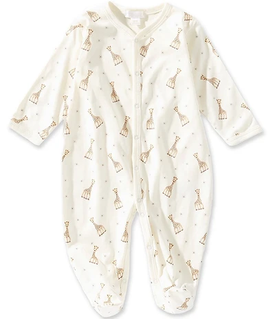Kissy Kissy Baby Girls Long Sleeve Pima Cotton Sophie La Girafe Print Footed Coverall